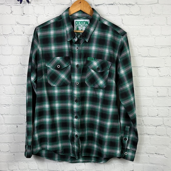 DIXXON Ten Years Emerald Isle Plaid Flannel Button Long Sleeve Shirt size large - Picture 1 of 6